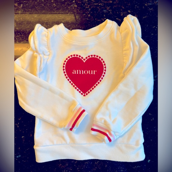 Janie and Jack sweatshirt with Heart Size 4t ( like 3t ) NEW and FREE J&J pants - Picture 1 of 4